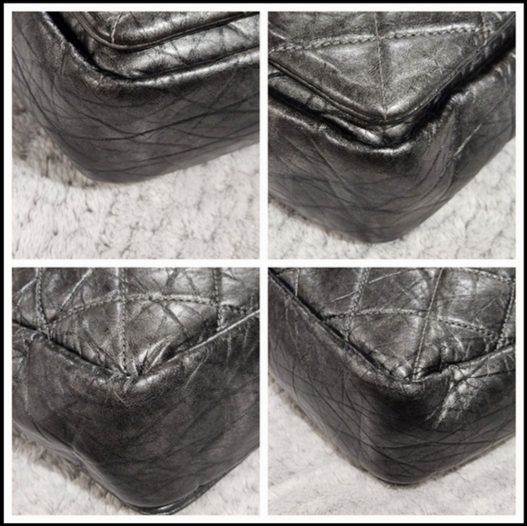 CHANEL Flap Bag Aged Calf Skin Maltese Leather Single Flag Purse Chain Handle - Picture 9 of 17